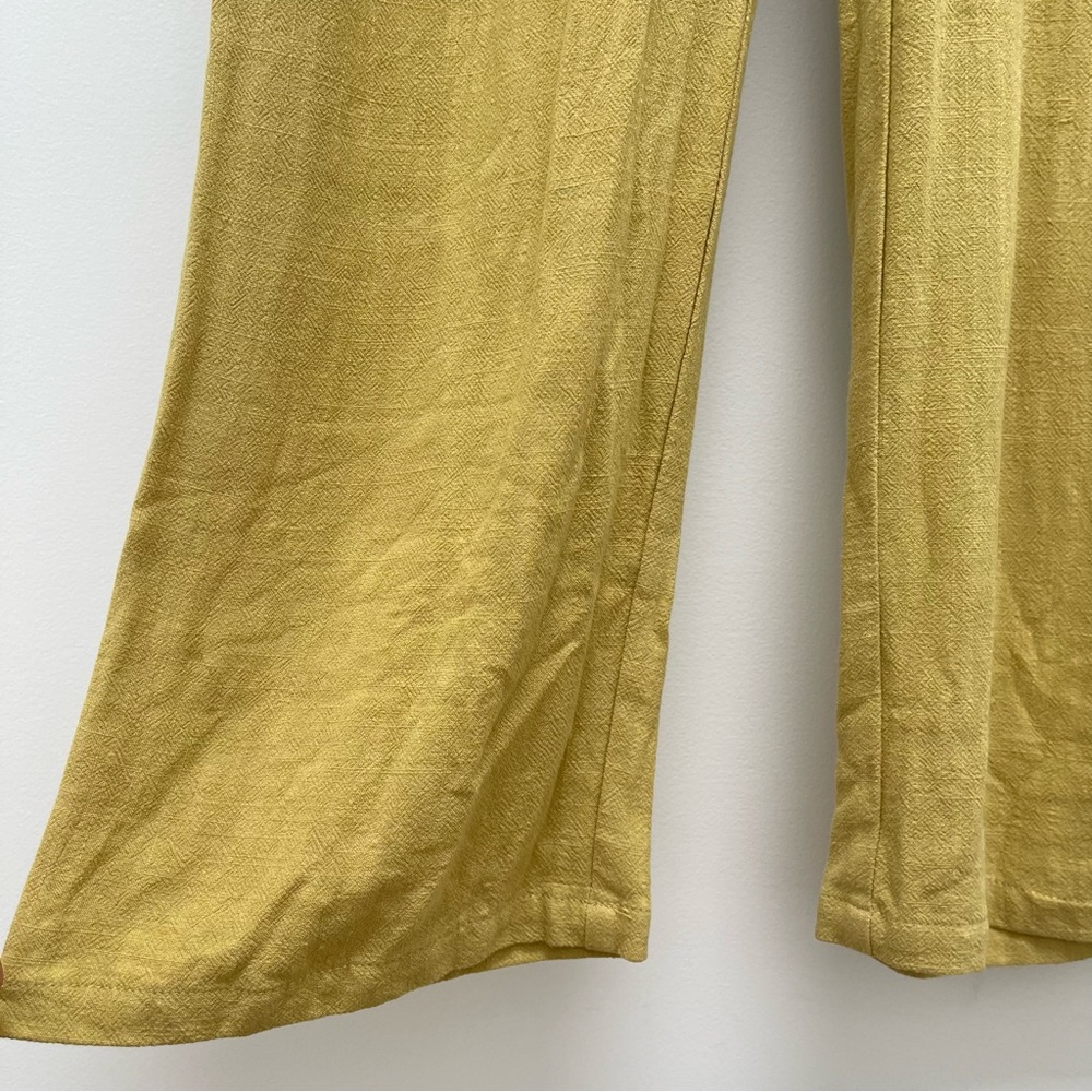Rachel Pally Rocco Linen Short Sleeve Cropped Mustard Jumpsuit Size Small - Picture 5 of 13